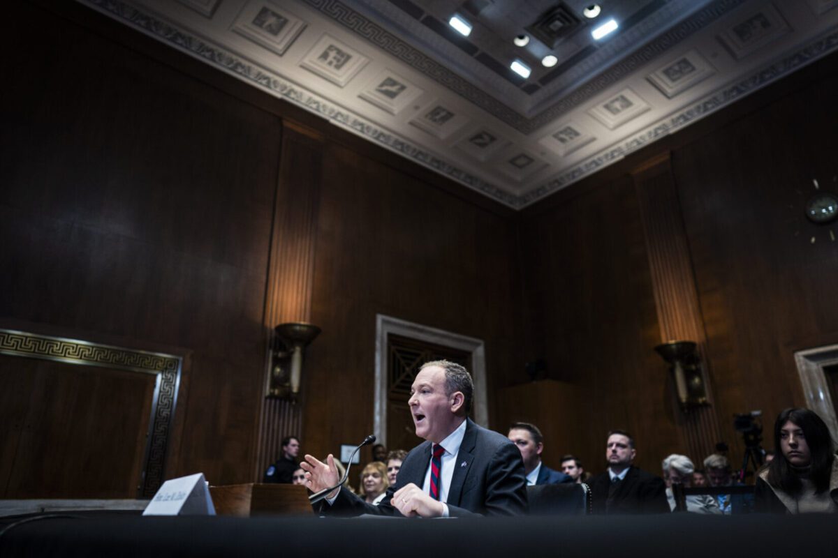 Lee Zeldin speaks during his Senate hearing on Jan. 16 before he was confirmed as the EPA administrator. Jabin Botsford/The Washington Post