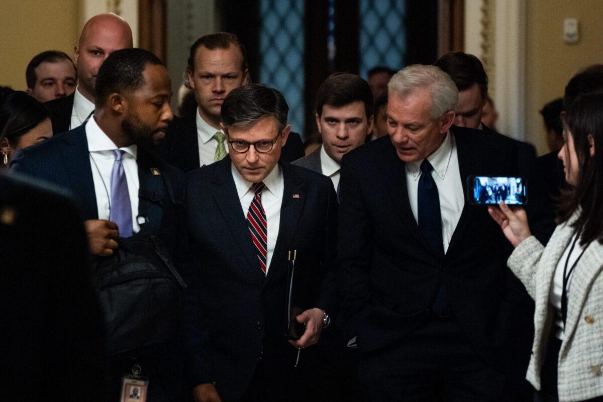 House Speaker Mike Johnson (R-Louisiana) on Capitol Hill on April 8.