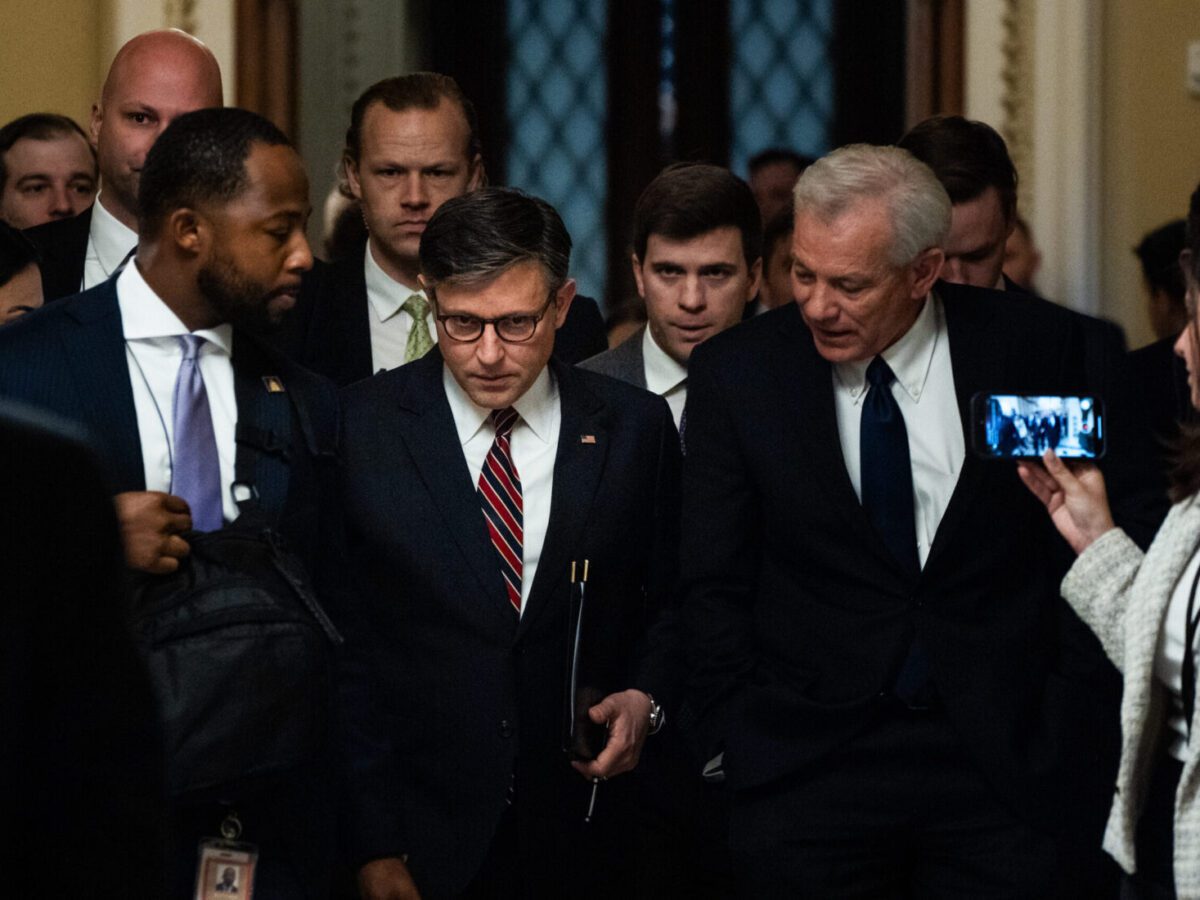House Speaker Mike Johnson (R-Louisiana) on Capitol Hill on April 8.