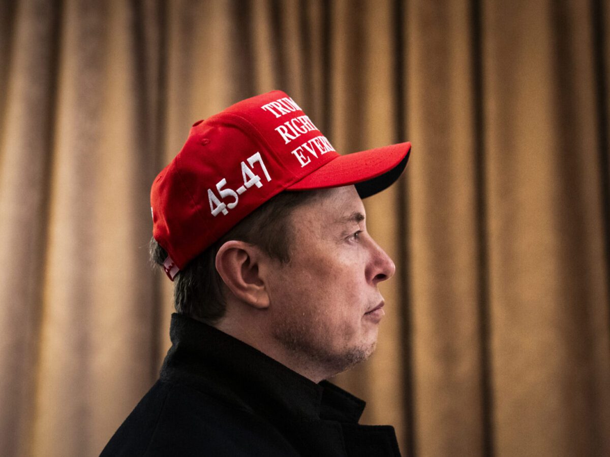 Elon Musk listens to President Donald Trump during a Cabinet meeting in March.