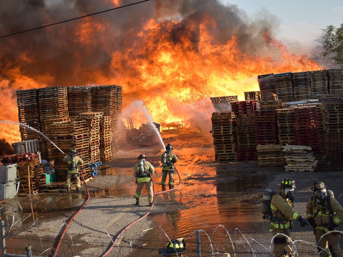 Albuquerque Fire Rescue battle a large industrial fire in the North Valley, May 13, 2025