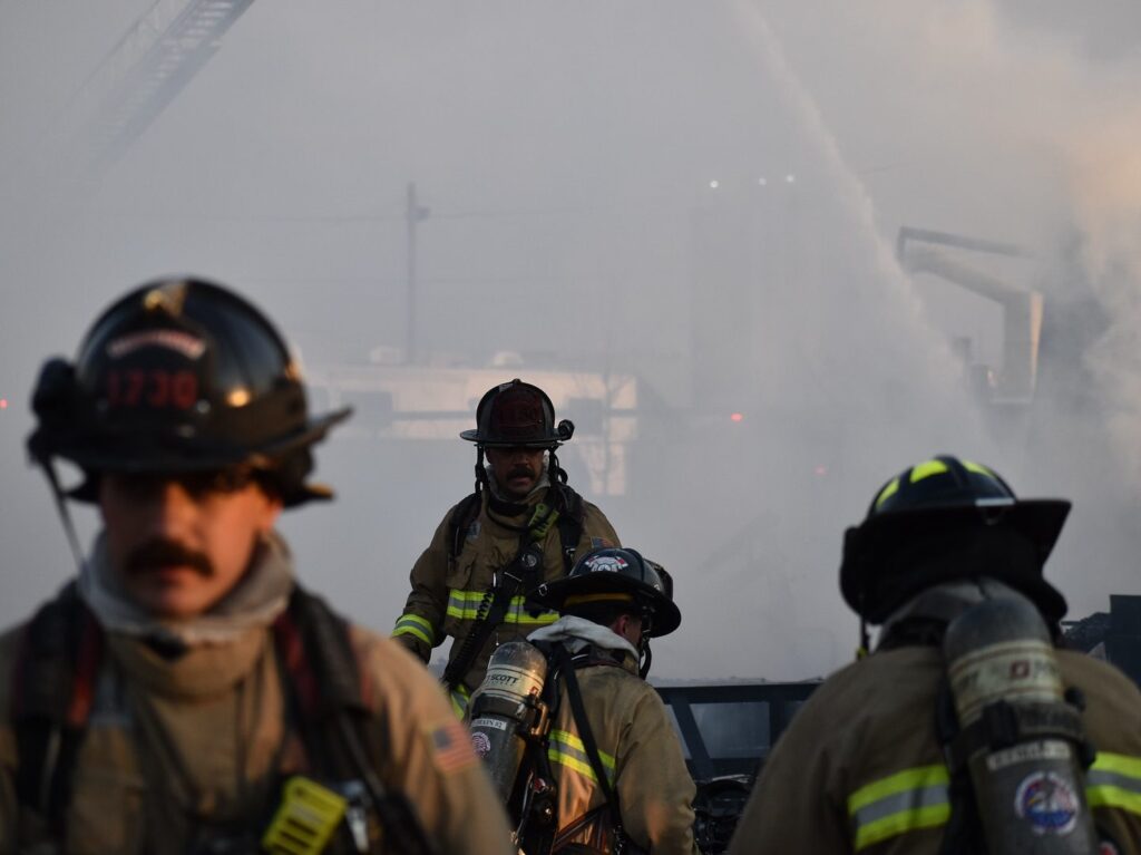 Albuquerque Fire Rescue battle a large industrial fire in the North Valley, May 13, 2025