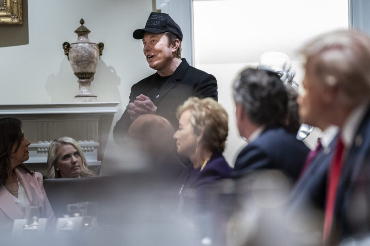 At Trump's first Cabinet meeting of his second term, the president expressed strong approval of Musk's actions, and Cabinet members offered applause. Jabin Botsford/The Washington Post