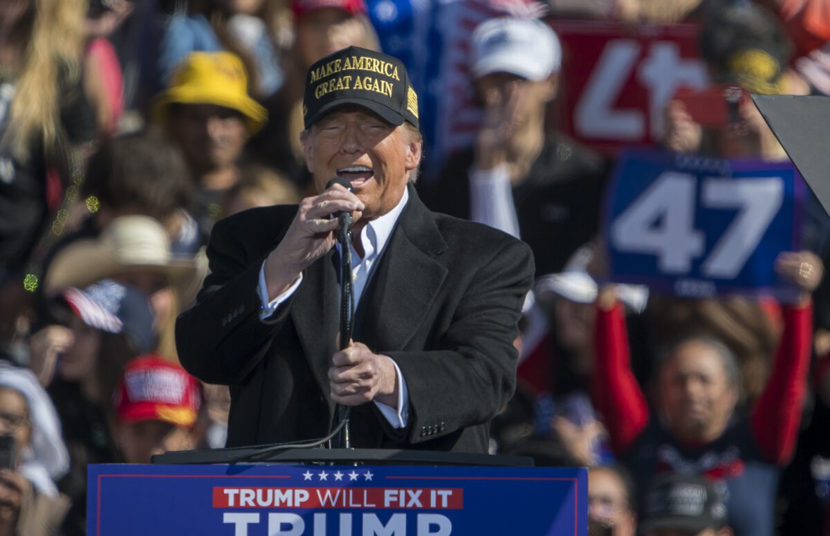 Donald Trump speaks, Thursday, Oct 31, 2024 in Albuquerque.