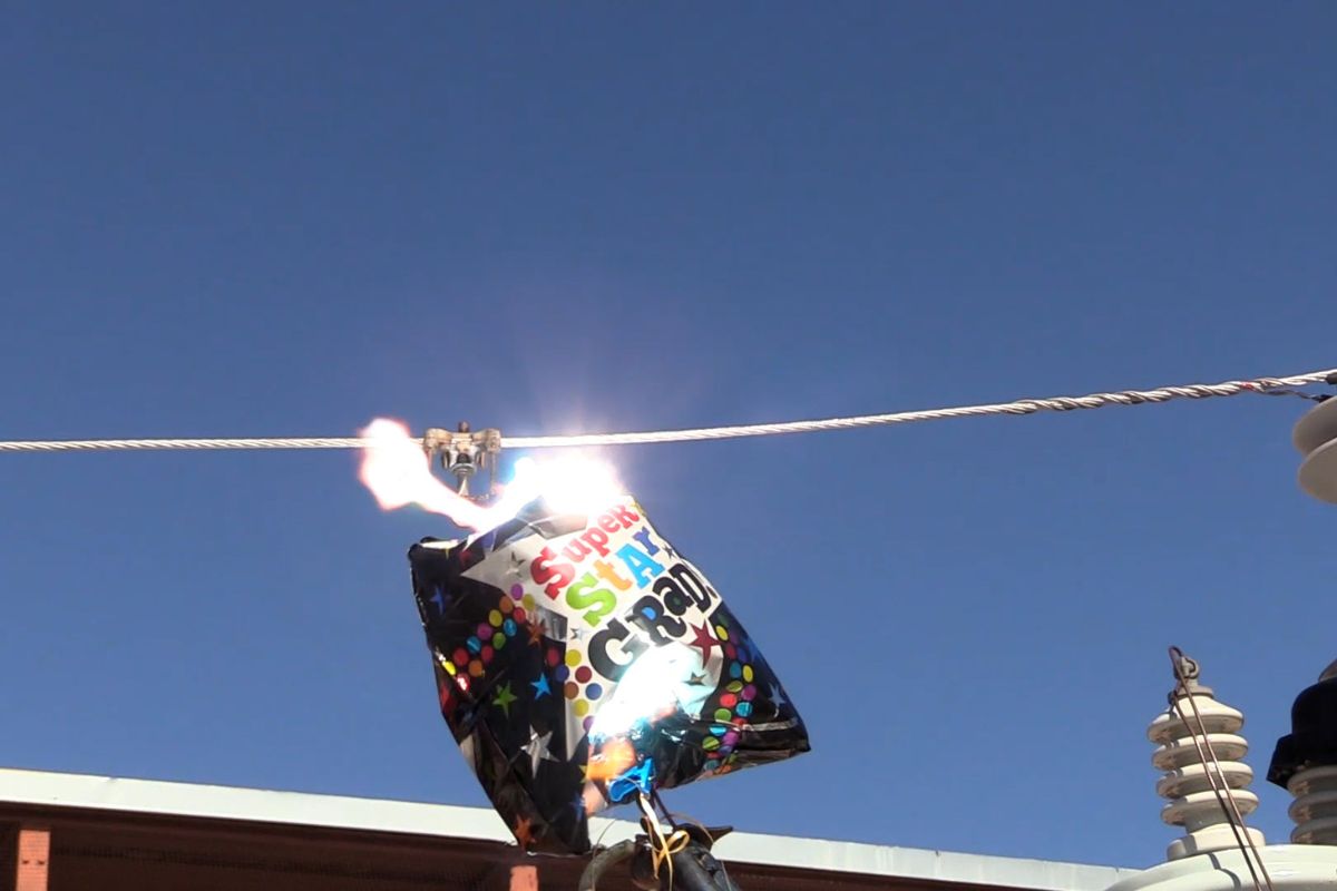 s urging graduates and their families to use caution when celebrating the achievement with Mylar balloons