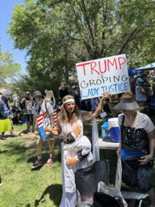City Council candidate Daniel Leiva collected signatures to get on the ballot during the Albuquerque No Kings rally on June 14, 2025 / nm.news