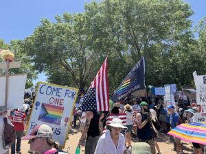 On June 14, thousands in the Albuquerque community showed up for the No Kings Rally held at Mariposa Basin Park in Taylor Ranch. This is one of thousands planned throughout the country on Saturday. Photo by Pat Davis /nm.news