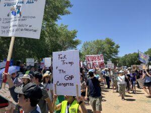 On June 14, thousands in the Albuquerque community showed up for the No Kings Rally held at Mariposa Basin Park in Taylor Ranch. This is one of thousands planned throughout the country on Saturday. Photo by Pat Davis /nm.news