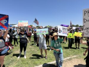On June 14, thousands in the Albuquerque community showed up for the No Kings Rally held at Mariposa Basin Park in Taylor Ranch. This is one of thousands planned throughout the country on Saturday. Photo by Pat Davis /nm.news