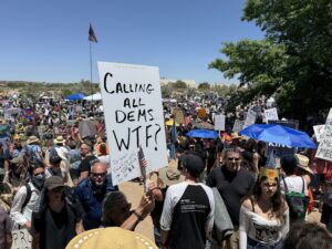On June 14, thousands in the Albuquerque community showed up for the No Kings Rally held at Mariposa Basin Park in Taylor Ranch. This is one of thousands planned throughout the country on Saturday. Photo by Pat Davis /nm.news