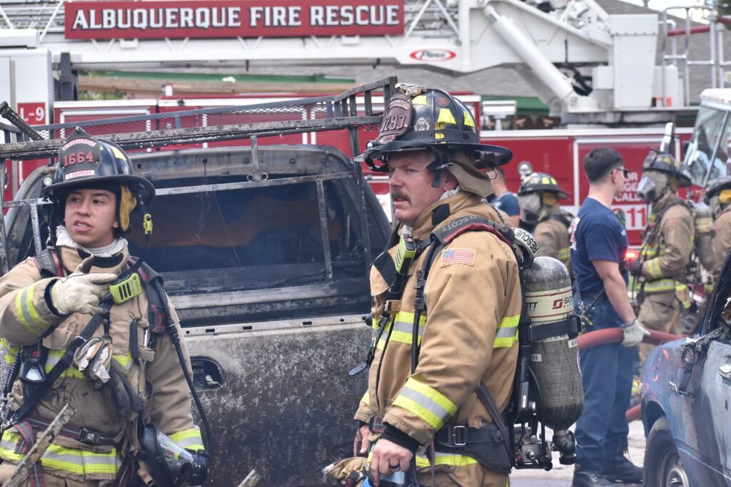 Albuquerque Fire & Rescue responded to a home explosion in the 9400 block of Woodland Ave NE on July 2, 2025 / Courtesy AFR