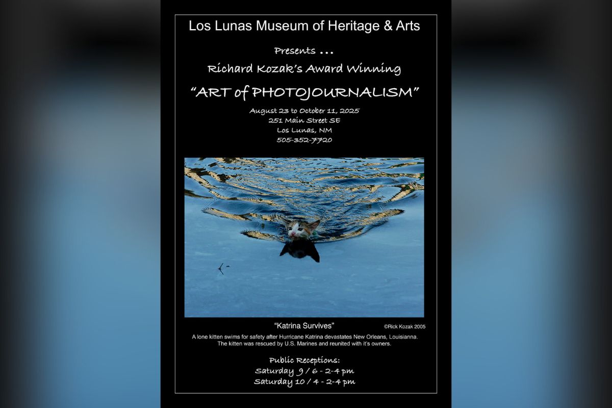 Rio Rancho resident and five-time White House News Photographers Association award winner Richard Kozak will display decades of international photojournalism at the Los Lunas Museum of Heritage & Arts this fall.