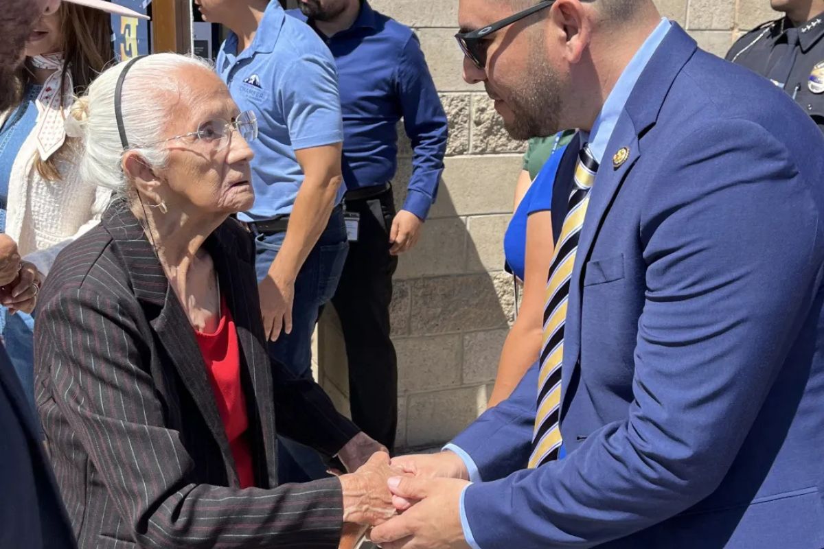 U.S. Rep. Gabe Vasquez, D-N.M., with constituents in Sunland Park. (Courtesy of U.S. Rep. Gabe Vasquez's Office)