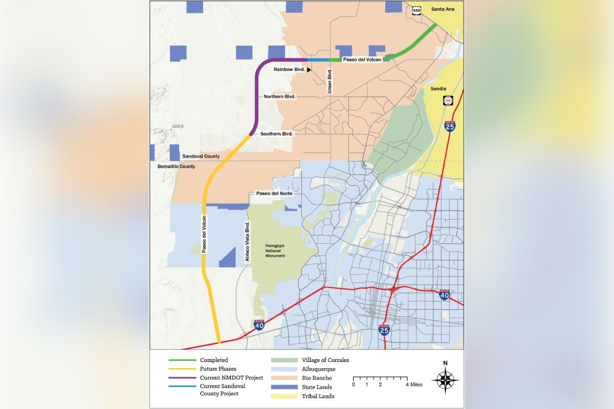 Thousands of Sandoval County residents who struggle with unpaved roads that become impassable during storms could get relief from a $77.9 million state highway project that would create the first major north-south paved route west of Unser Boulevard.