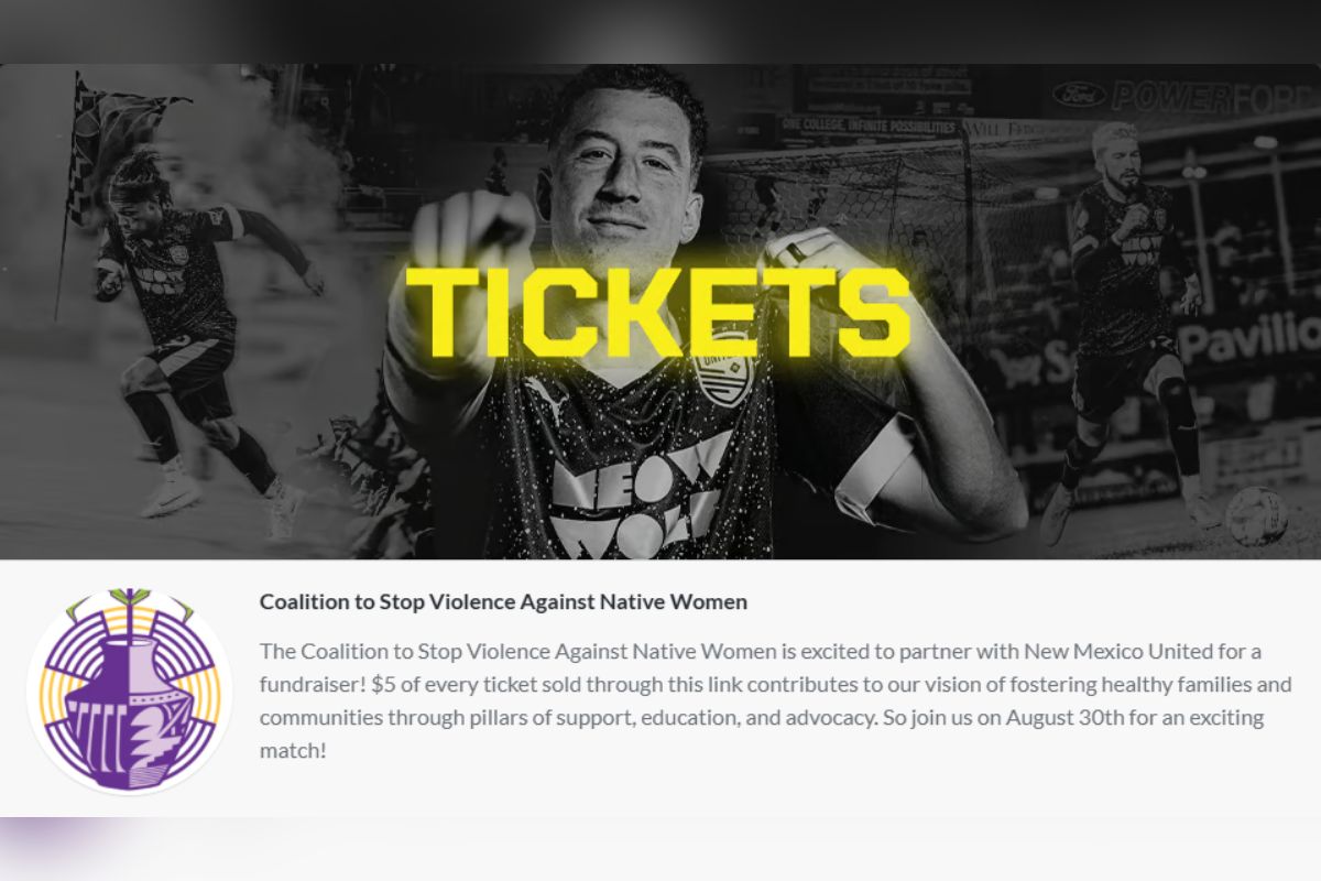 New Mexico United will partner with a nonprofit organization to raise funds for programs supporting Native women and children during Indigenous Peoples' Night on Saturday.