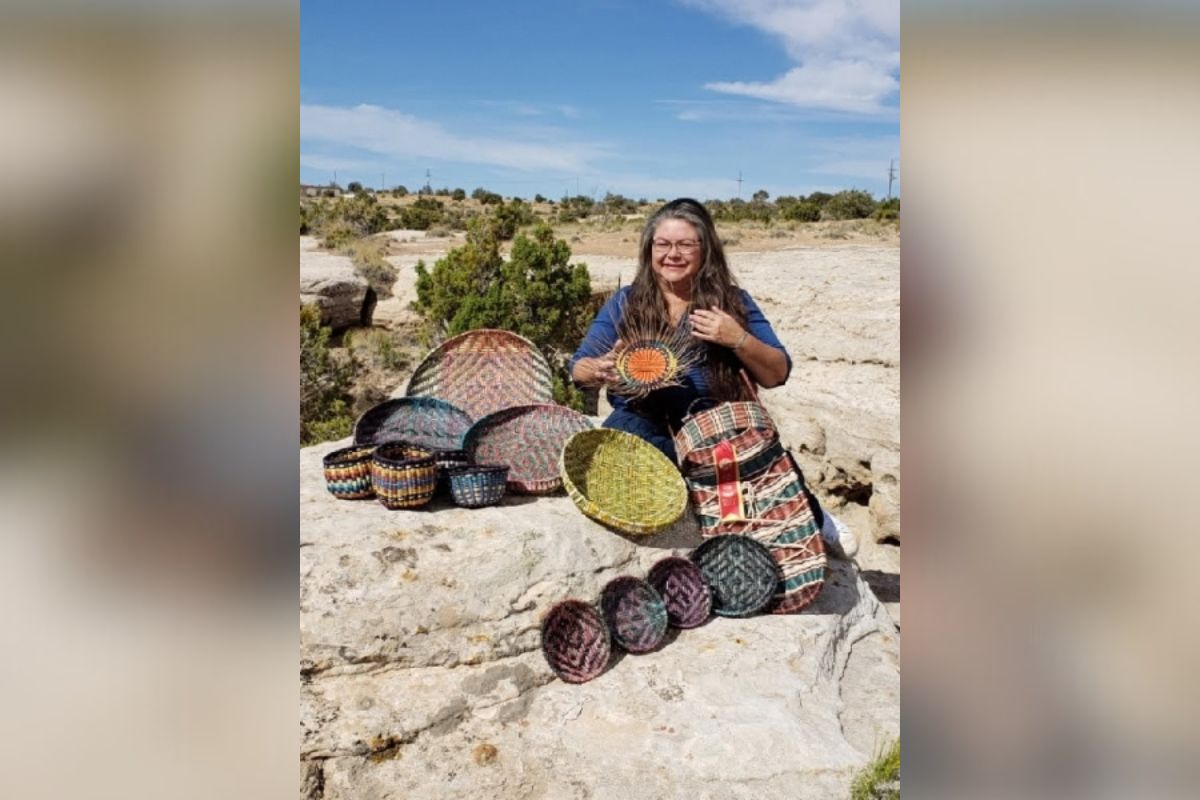 Hopi basket maker Leslie Randolph Robledo will demonstrate traditional wicker plaque weaving and yucca basket creation at Coronado Historic Site on Saturday as part of the site's monthly artist demonstration program. (Photo courtesy of Leslie Robledo)