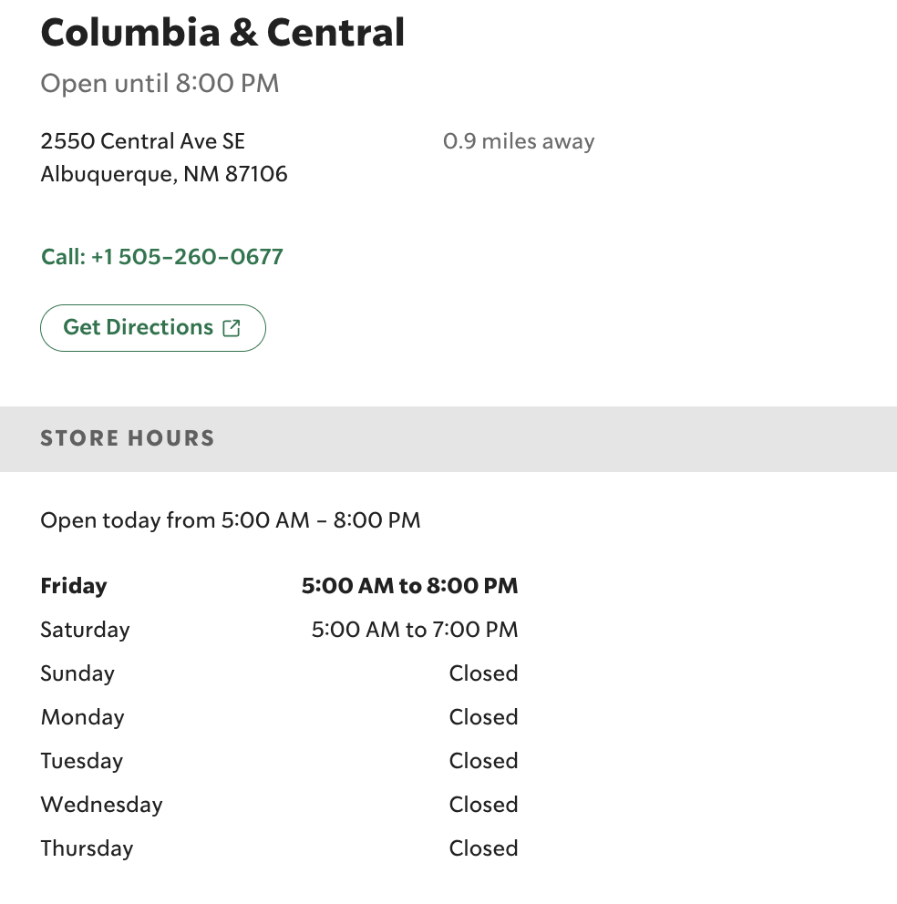 Starbucks closure near UNM