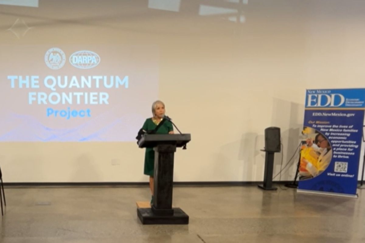 New Mexico Gov. Michelle Lujan Grisham signed an agreement Tuesday with the Defense Advanced Research Projects Agency to establish a four-year, $120 million partnership aimed at advancing quantum computing technology.