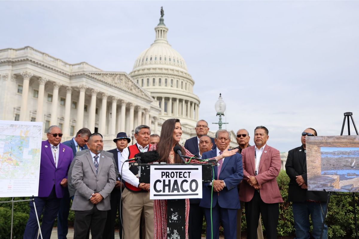 stood with governors and lieutenant governors from eight Pueblos to call for permanent protection of the sacred landscape