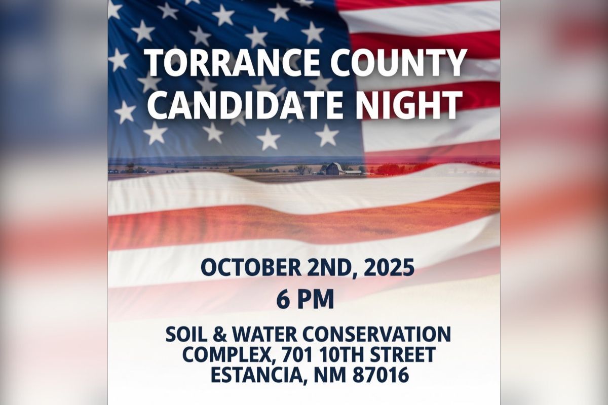 The Republican Party of Torrance County will host a candidate meet-and-greet event Oct. 2 at 6 p.m. at the East Torrance Soil and Water Conservation Complex in Estancia.