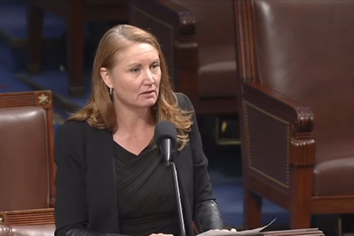 Rep. Melanie Stansbury delivers floor remarks Tuesday accusing government officials of orchestrating a massive cover-up in the Jeffrey Epstein case.