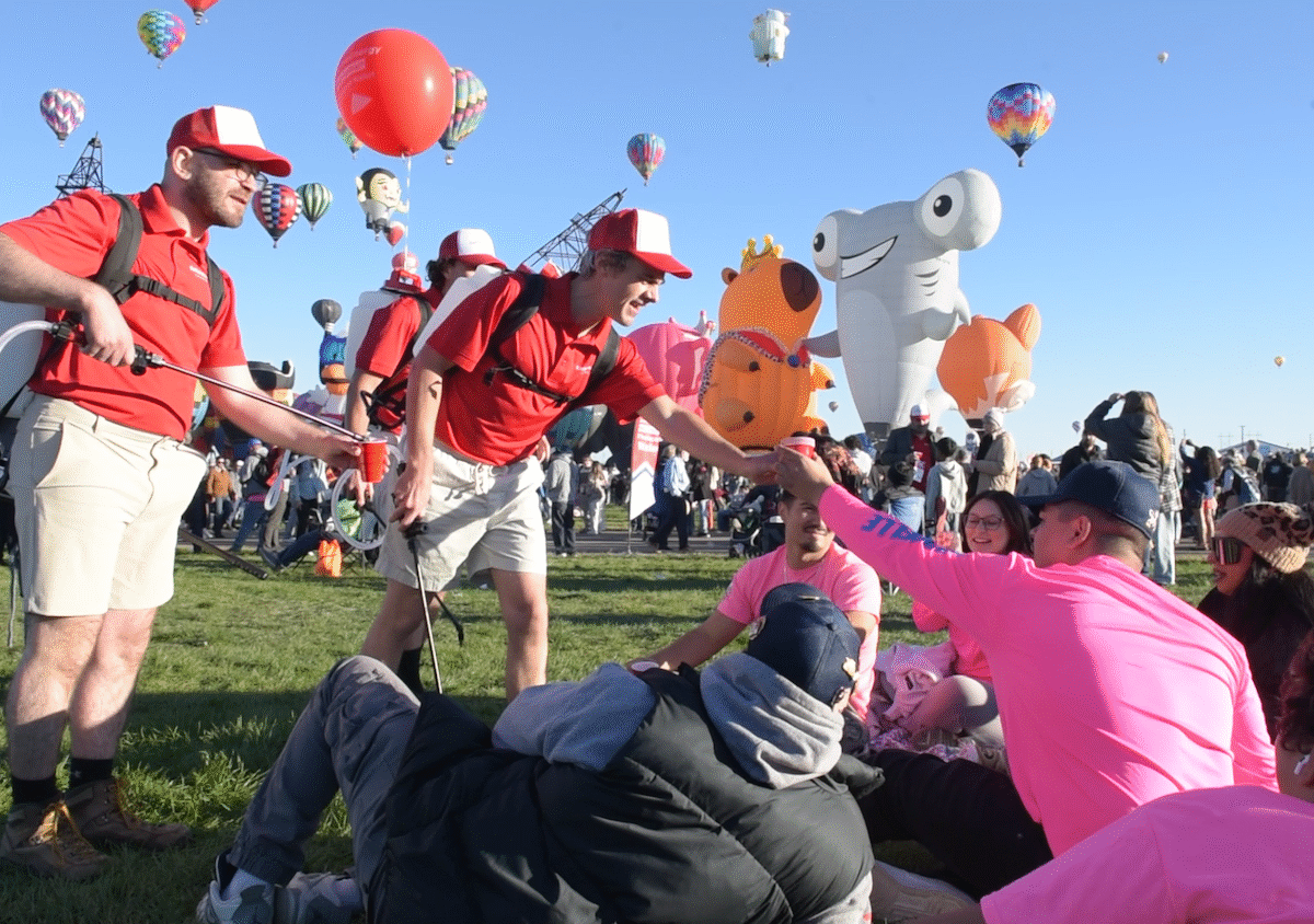 Protestors with WildEarth Guardians and The Yes Men during a satirical protest at AIBF