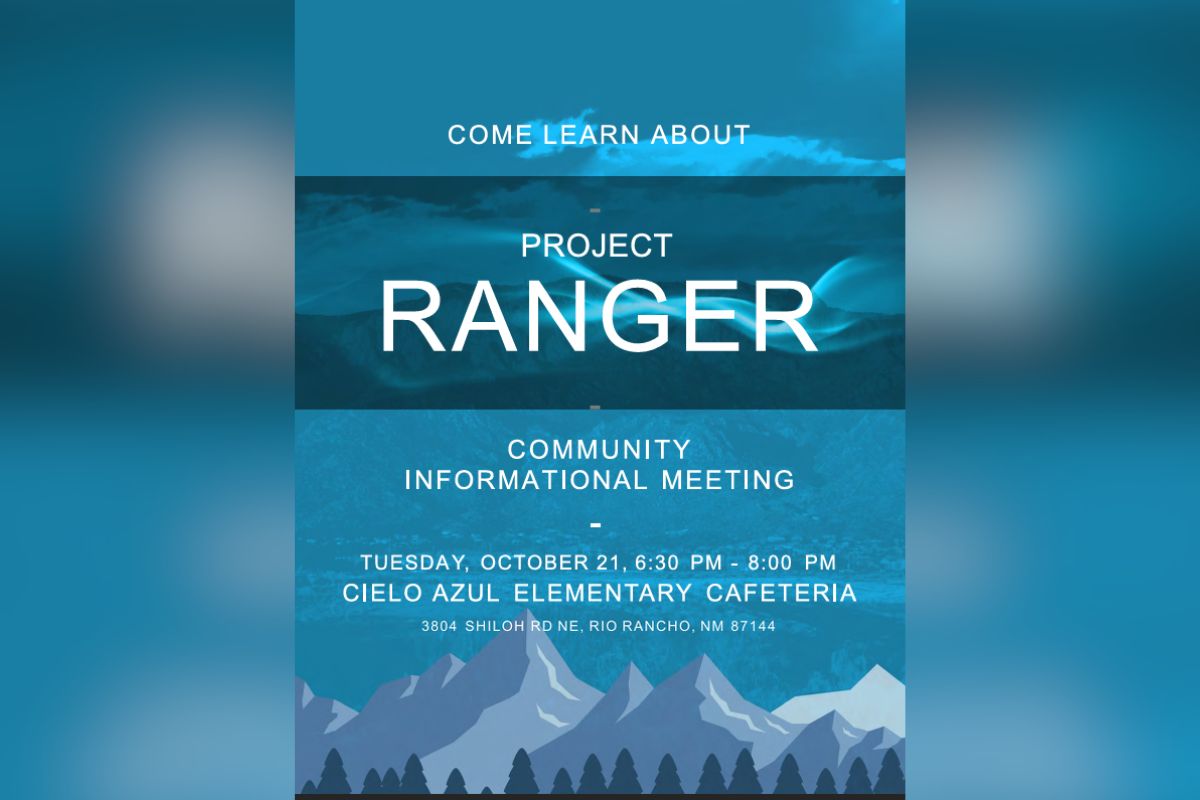 The Sandoval Economic Alliance will host a community informational meeting Tuesday to discuss Project Ranger, a proposed hypersonic rocket manufacturing and testing facility being considered for development in Sandoval County west of Rio Rancho.