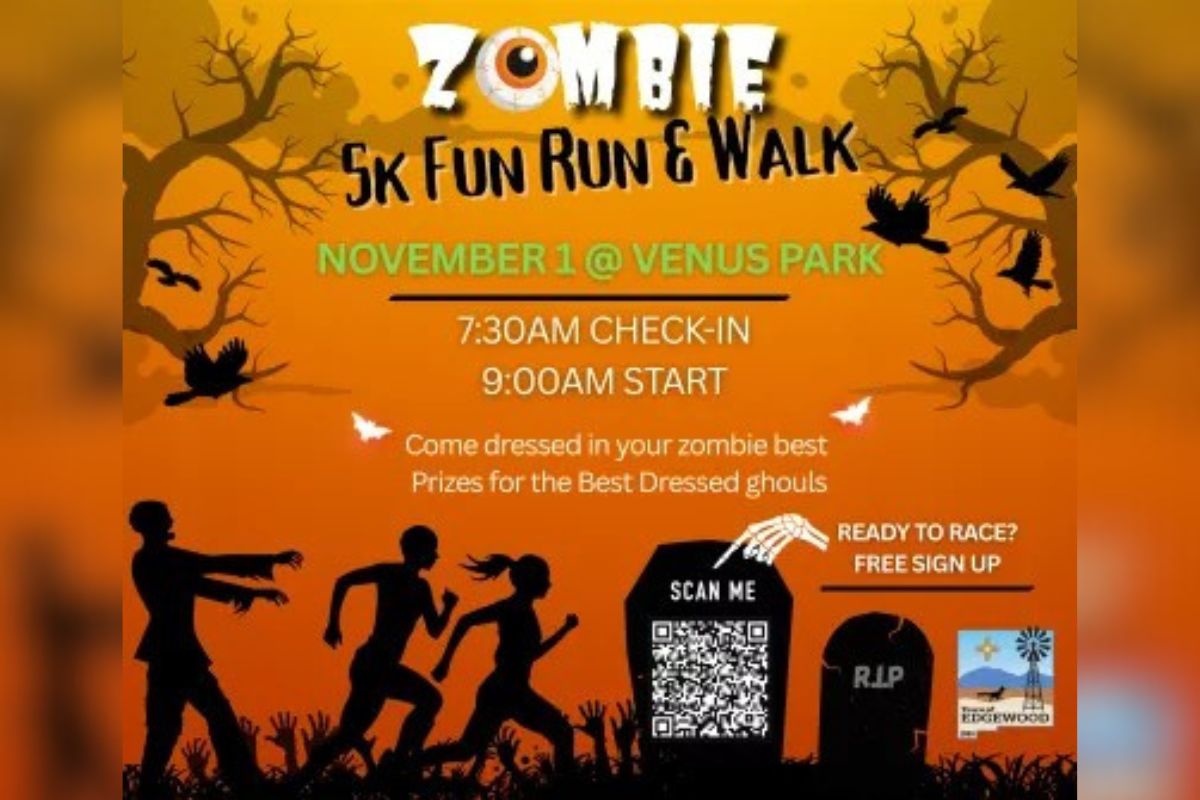 The Town of Edgewood will welcome community members to join in costume on Saturday, Nov. 1 in its annual Zombie Fun Run.