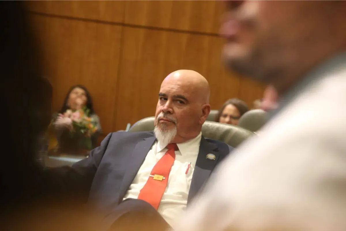 Rep. Alan Martinez looks on during the Gov.'s State of the State speech Jan. 21 in Santa Fe. (Jesse Jones)