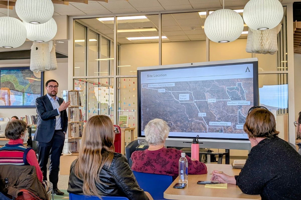 Andrew Kreitz, co-founder and chief financial officer of Castelion, met with residents in Rio Rancho Dec. 9 who voiced concerns about the company's rocket facility being built just outside the city. (Kevin Hendricks)