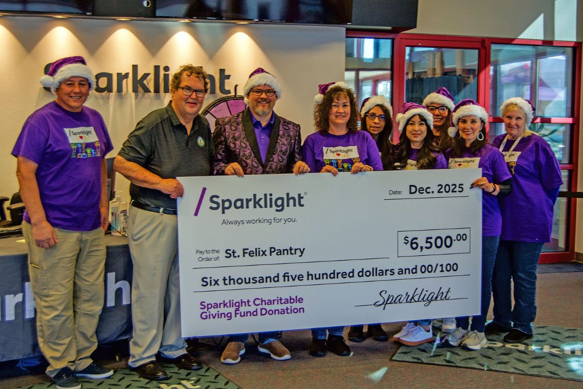 Internet provider Sparklight has donated $6,500 to St. Felix Pantry to help address food insecurity in Rio Rancho as demand for assistance increases during the holiday season.