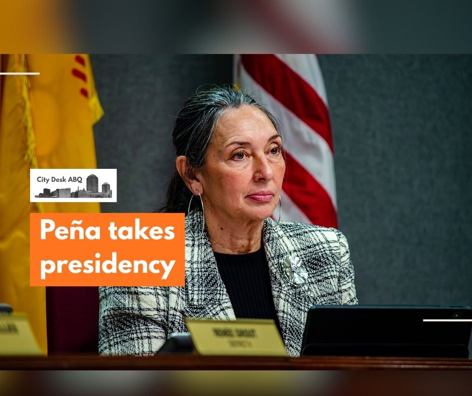 A month after nearly losing her Albuquerque City Council seat, Klarissa Peña is back at the helm. The council elected Peña president in a 5-4 vote over Joaquín Baca Monday night. (Jesse Jones)