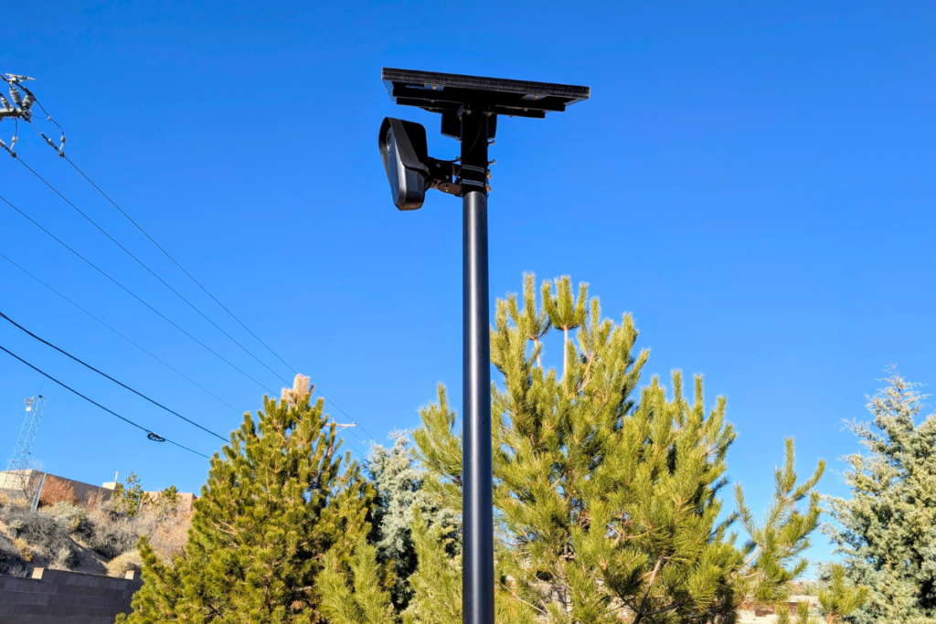 A traffic monitoring camera at upper West Meadowlark Lane is inside the boundary of Corrales, but is operated and controlled by the City of Rio Rancho. (Kevin Hendricks)