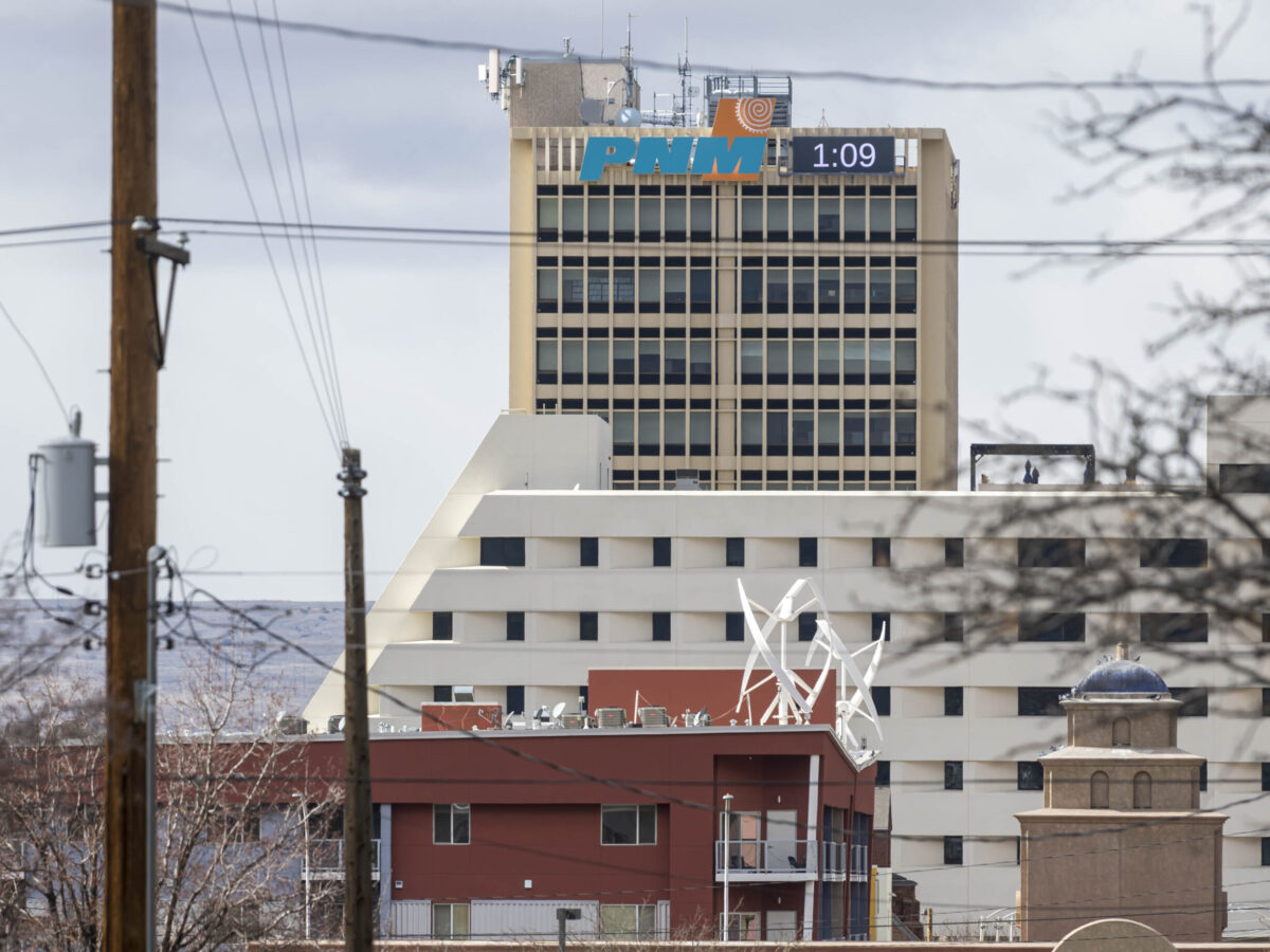 Pictured is the PNM building in downtown Albuquerque. Photo by Roberto E. Rosales/The City Desk. January 12th, 2024.