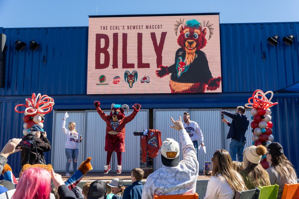The New Mexico Goatheads unveiled thier mascot, Billy, and announced the team's affiliation with the Colorado Avalanche on Feb. 21 at THE BLOCK. (Courtesy photo)