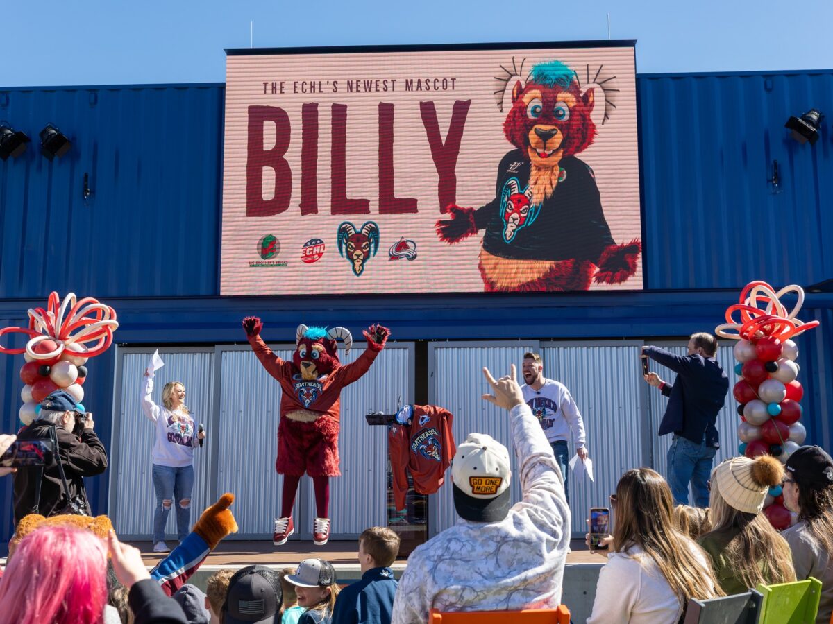The New Mexico Goatheads unveiled thier mascot, Billy, and announced the team's affiliation with the Colorado Avalanche on Feb. 21 at THE BLOCK. (Courtesy photo)