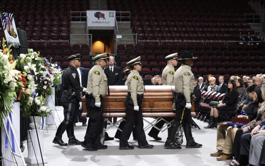 Hundreds gathered Monday, March 2, on what would have been his birthday at the Rio Rancho Event Center to honor Sgt. Michael Barrett Schlattman, a Bernalillo County Sheriff’s Office (BCSO) sergeant, died in the line of duty on Feb. 23 at age 52.