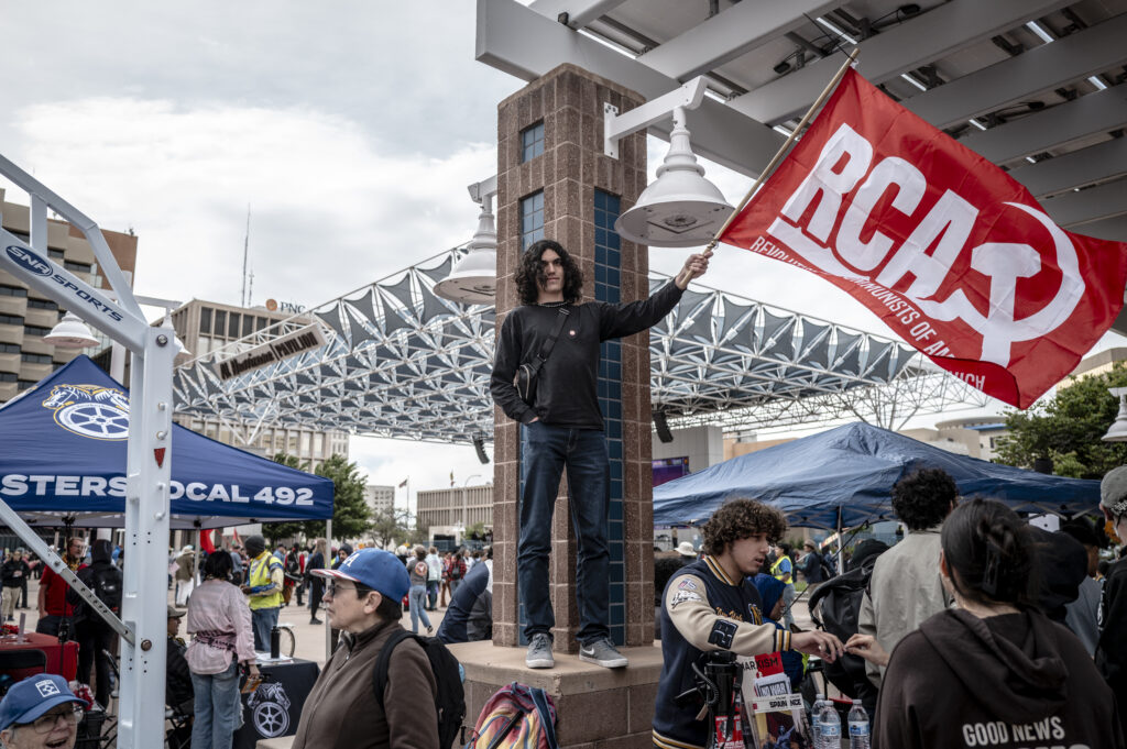 Friday was International Workers’ Day with more than 25 local labor unions and community organizations gathered for a rally and a march at Albuquerque Civic Plaza.

Roberto E. Rosales for the The Paper