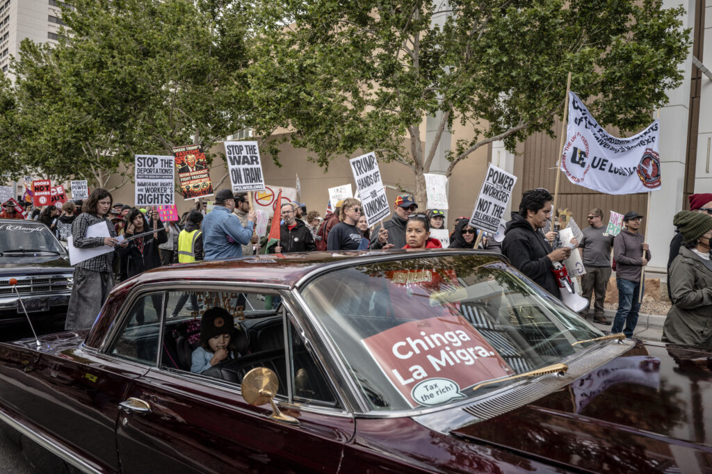 Friday was International Workers’ Day with more than 25 local labor unions and community organizations gathered for a rally and a march at Albuquerque Civic Plaza. Roberto E. Rosales for the The Paper