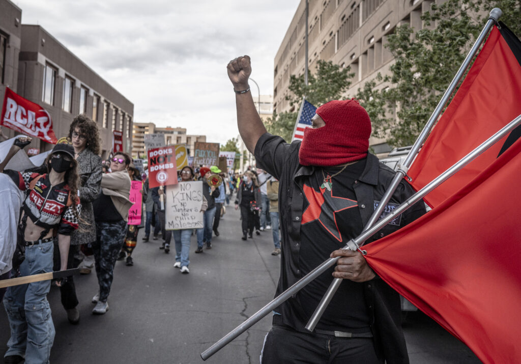 Friday was International Workers’ Day with more than 25 local labor unions and community organizations gathered for a rally and a march at Albuquerque Civic Plaza. Roberto E. Rosales for the The Paper