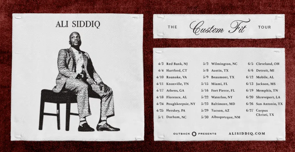 A poster for the Ali Siddiq tour