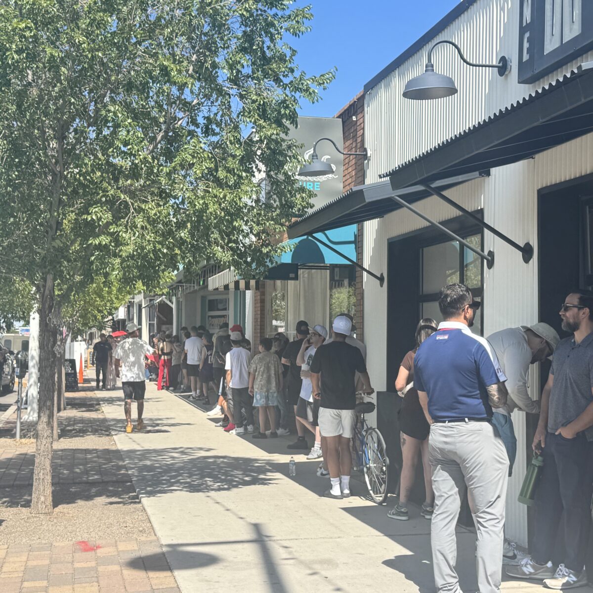 Sneakerheads line up to buy the first Nike official “Hatch Chile” shoes