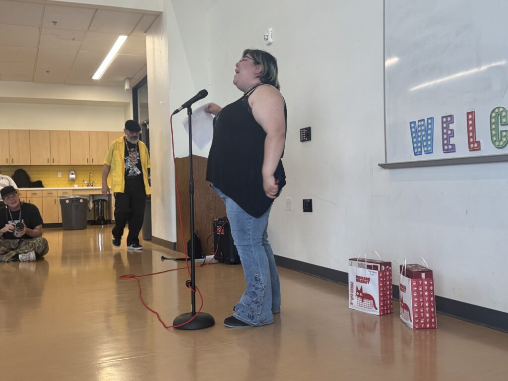 Sarita Sol Gonzalez at NACA's Literacy Night (Photo by Sara Atencio-Gonzales) 
